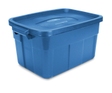 Roughneck Stackable Storage Box with Lid, 53-L, Blue M9O9 - product image 1