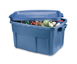 Roughneck Stackable Storage Box with Lid, 53-L, Blue M9O9 - product image 2