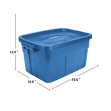 Roughneck Stackable Storage Box with Lid, 53-L, Blue M9O9 - product image 3