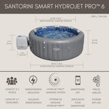 Spa Santorini Grey 7-Person Luxe HydroJet Pro Round Smart Spa, 85-in x 31.5-in R1C9 - product image 6