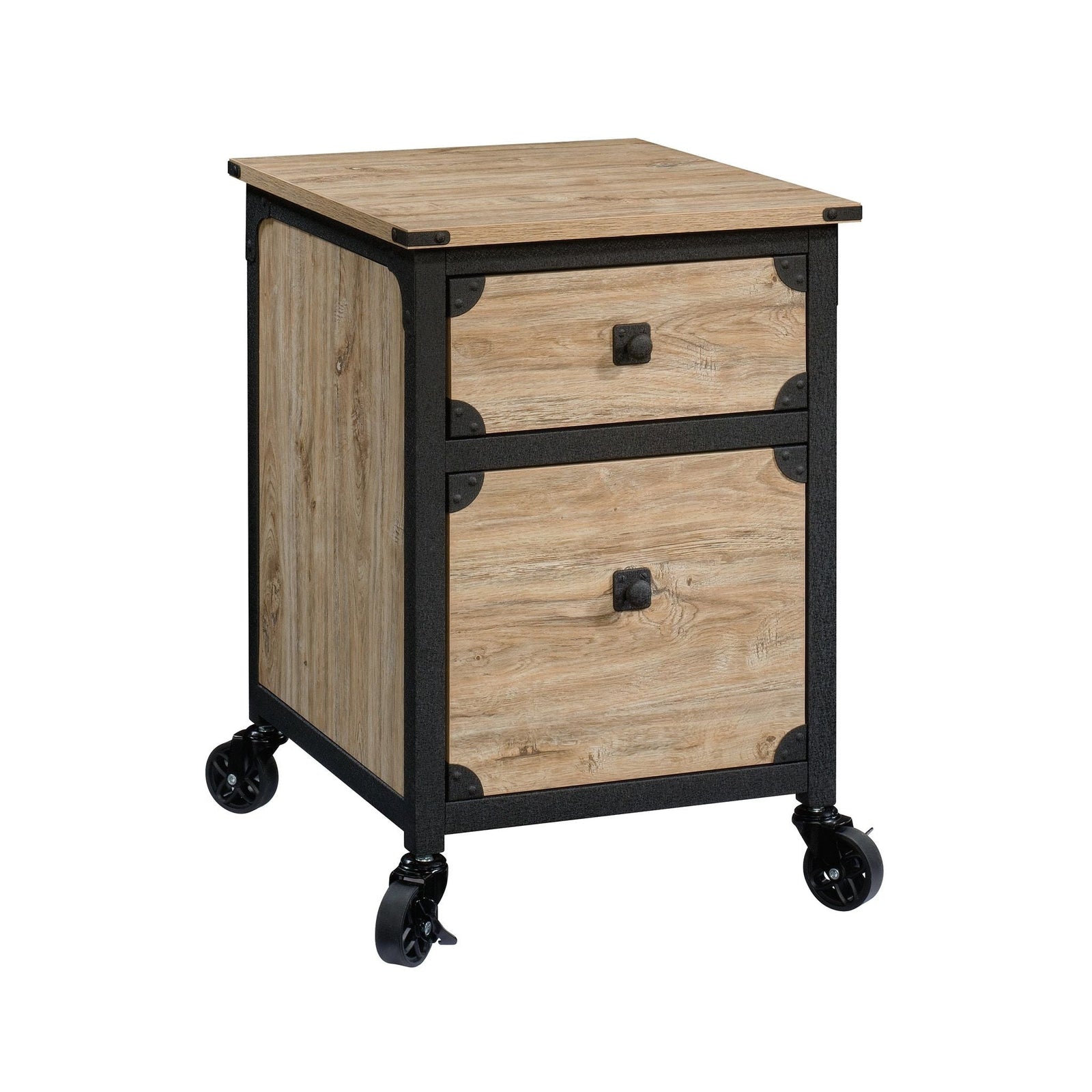 Steel Pedestal River File Cabinet with Drawers, Milled Mesquite C4Y3 - product image 1