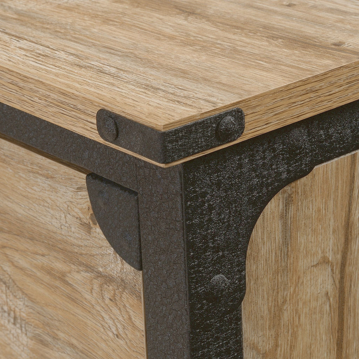 Steel Pedestal River File Cabinet with Drawers, Milled Mesquite C4Y3 - product image 3