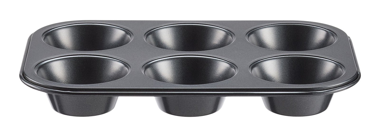 Dark Grey Non-Stick Carbon Steel Muffin Pan, 6-Cup Z9U9 - product image 1
