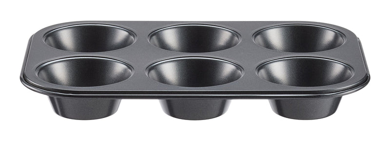 Dark Grey Non-Stick Carbon Steel Muffin Pan, 6-Cup Z9U9