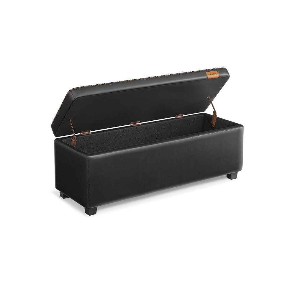 Home Deep Mid-Century Modern Black Storage Ottoman O5P9 - product image 1