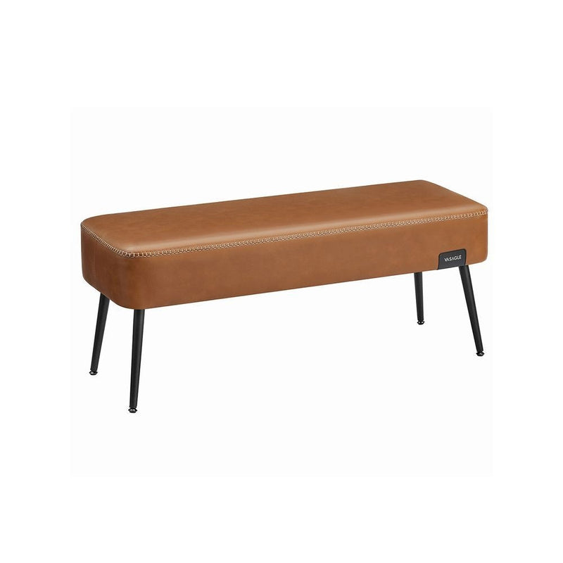 Home EKHO Collection Caramel Brown Synthetic Leather Bench F2P7