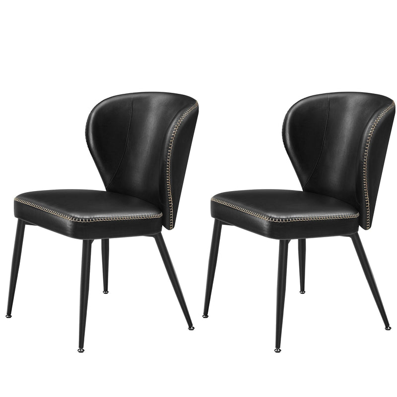 Home Mid-Century Modern Black Dining Chairs Set, 2-pk O6C7