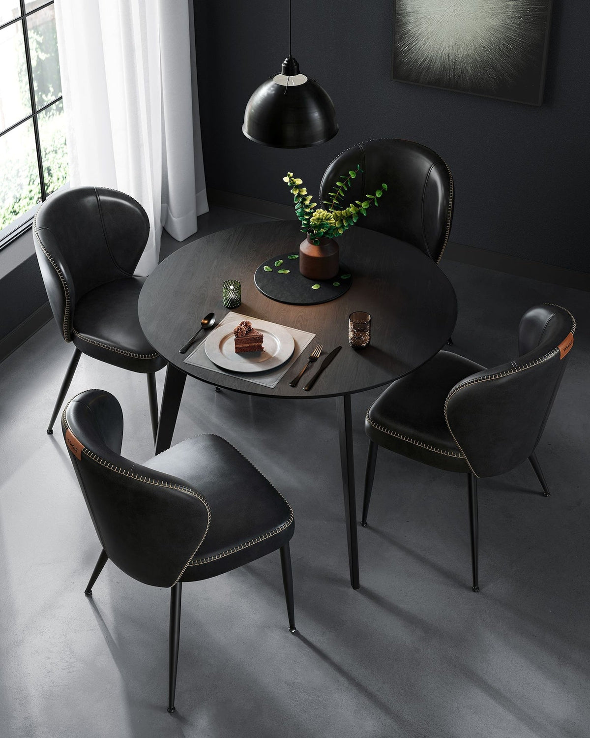 Home Mid-Century Modern Black Dining Chairs Set, 2-pk O6C7 - product image 7