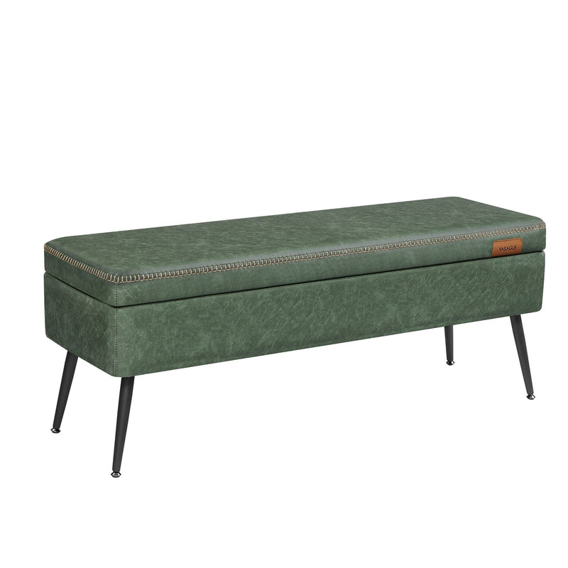 Home Modern Forest Green Ottoman Storage Bench T8Q9