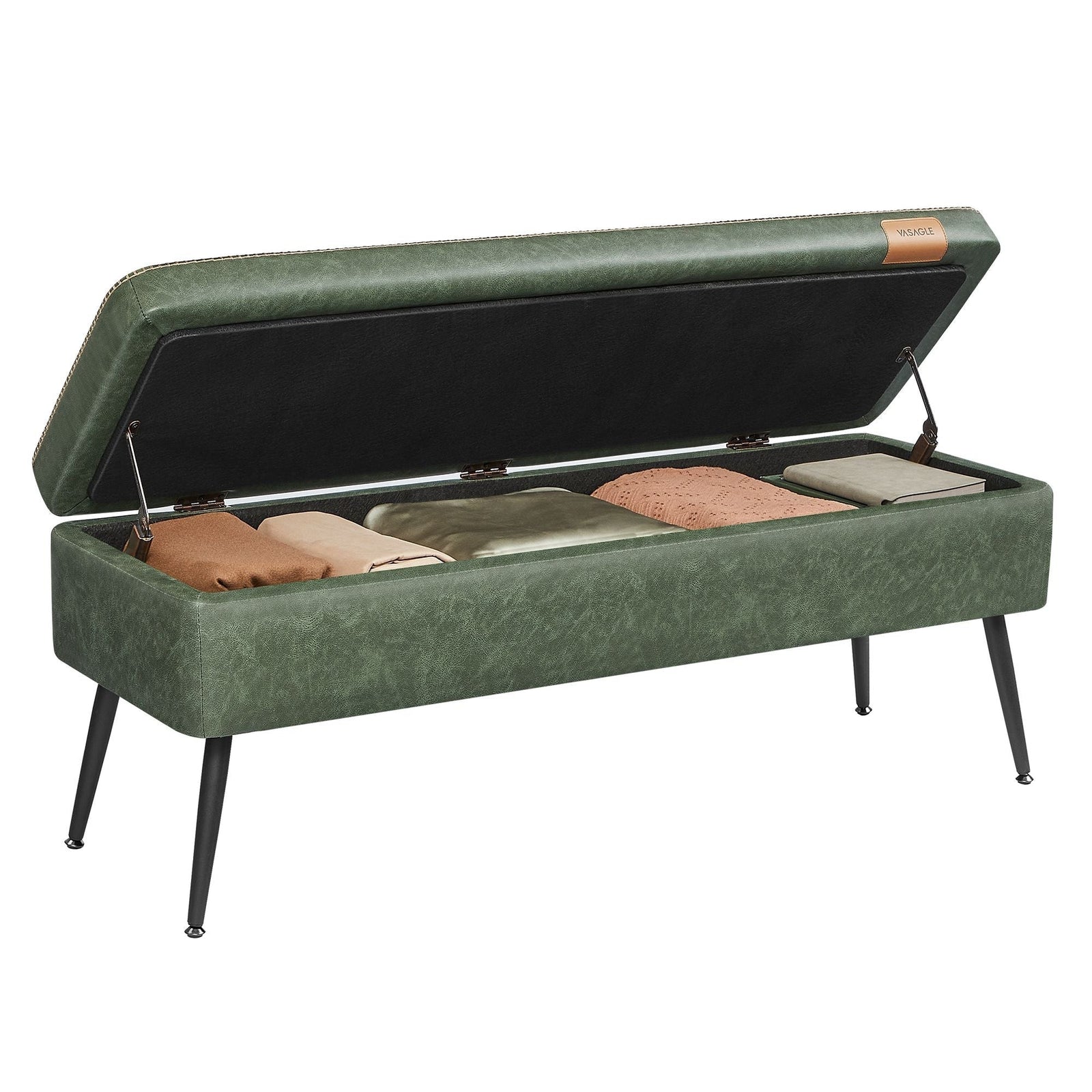 Home Modern Forest Green Ottoman Storage Bench T8Q9 - product image 2