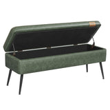 Home Modern Forest Green Ottoman Storage Bench T8Q9 - product image 3