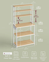 Home Oak/White Baker's Rack with 4 AC Outlets O6S3 - product image 8