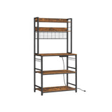 Home Rustic Brown Baker's Rack with Charging Station V9X6 - product image 1
