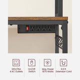 Home Rustic Brown Baker's Rack with Charging Station V9X6 - product image 3