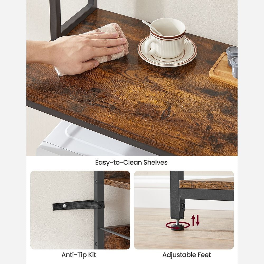 Home Rustic Brown Baker's Rack with Charging Station V9X6 - product image 7