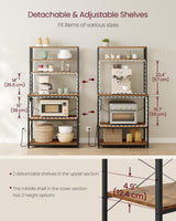 Home Small Rustic Brown Baker's Rack with 4 AC Outlets H7R2 - product image 8