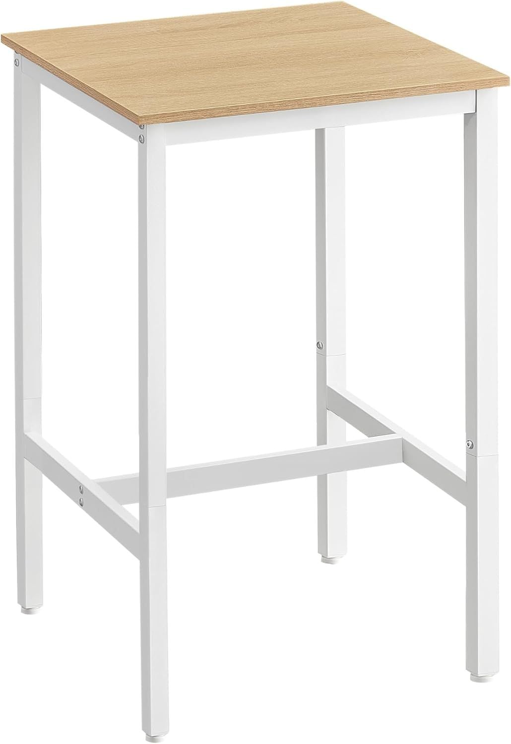 Home Square White/Oak Bar Table with Steel Frame H7O5 - product image 1