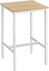 Home Square White/Oak Bar Table with Steel Frame R6D5 - product image 1