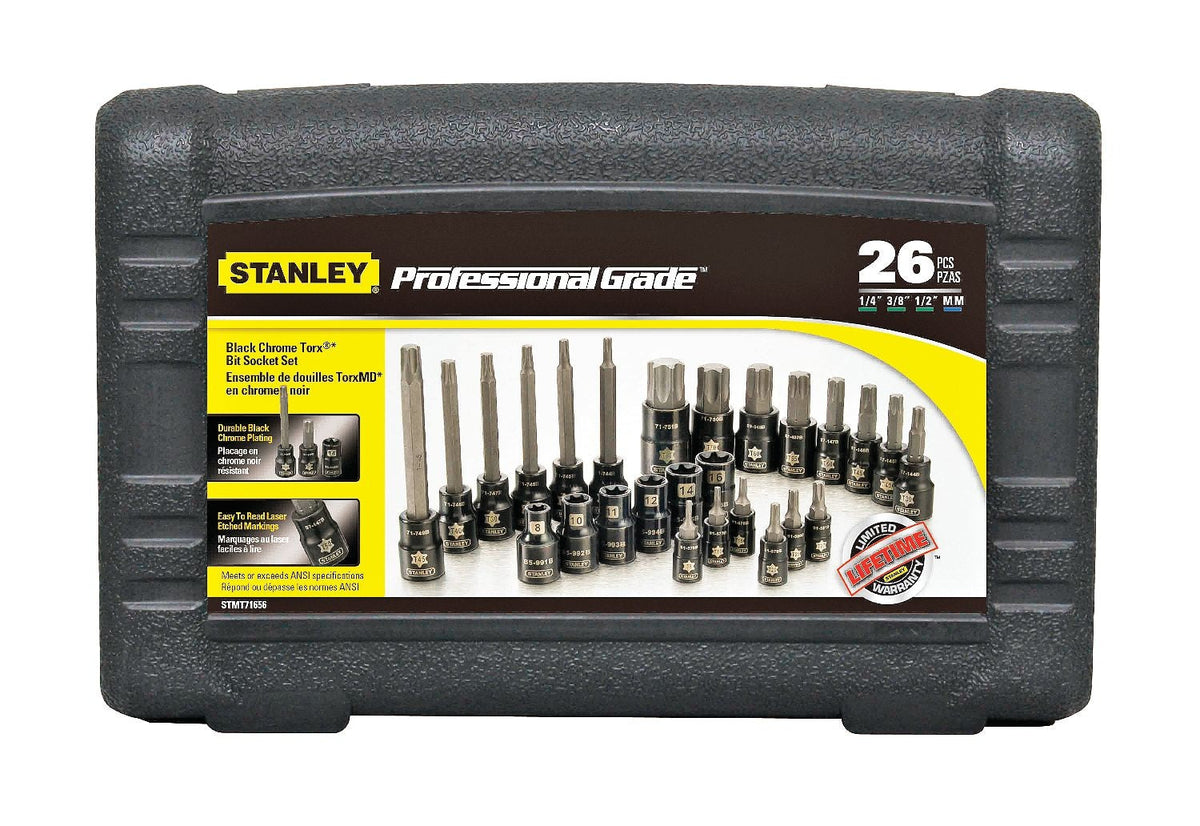 Professional Grade Black Chrome Torx Bit Socket Set, 26-pc, SAE/Metric G0K9 - product image 4