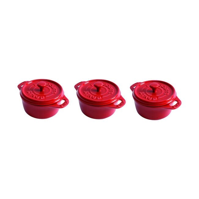 3 piece Cocotte Set Cherry Q1G2