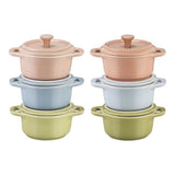 Non-Stick Ceramic Mini Macaron Cocotte Set, 6-pc H0S4 - product image 1