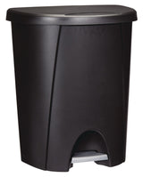 Plastic D-Shaped Step Garbage Can, Black, 25-L Z5N7 - product image 1