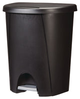 Plastic D-Shaped Step Garbage Can, Black, 25-L Z5N7 - product image 2