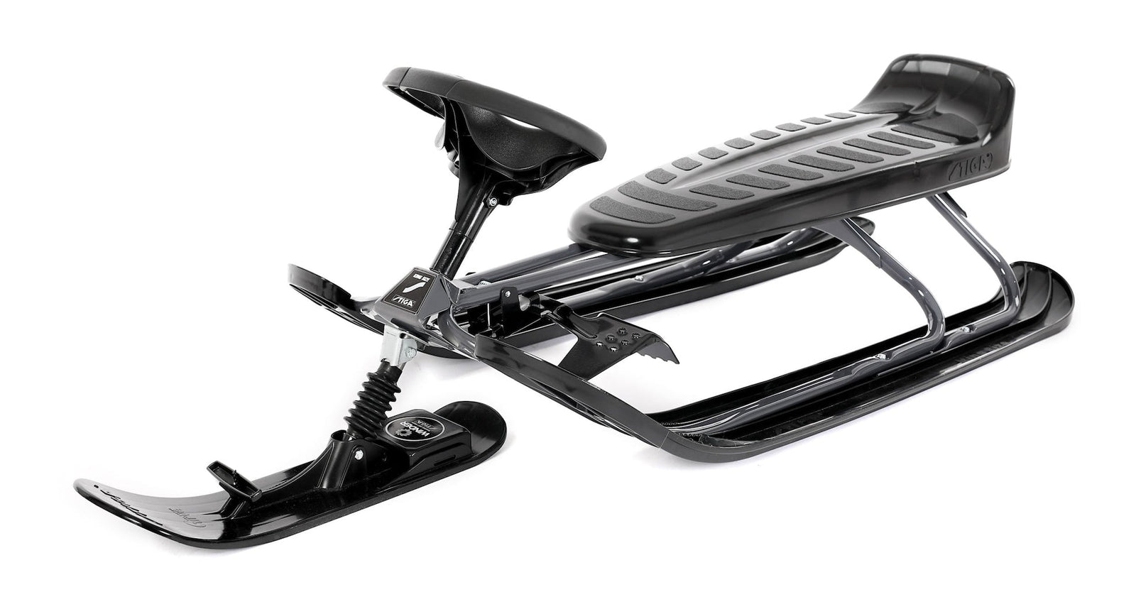 GT King Size Kids' 2-Person Winter Snow Racer Sled with Steering Wheel & Brakes, Grey Z8O0 - product image 4