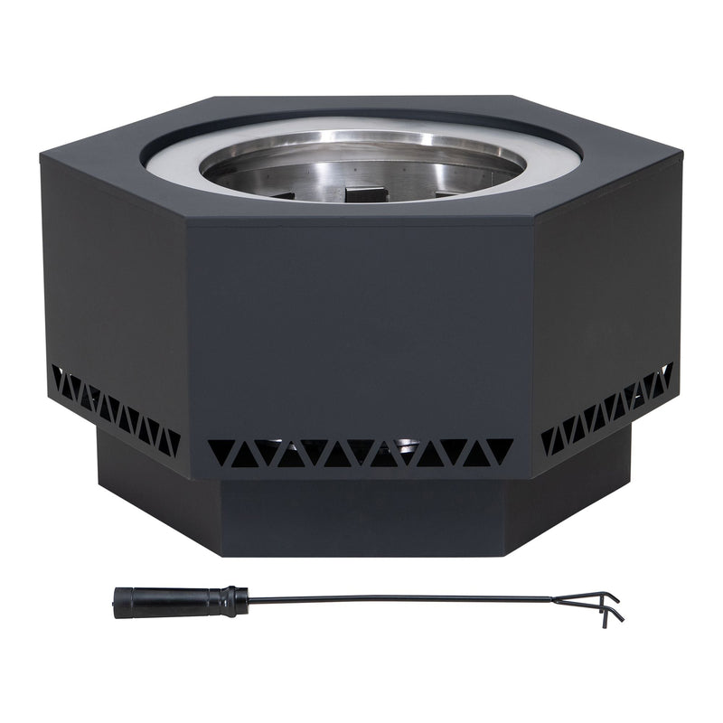 Hexagonal Low Smoke Stainless Steel Fire Pit, 26-in P0Q5