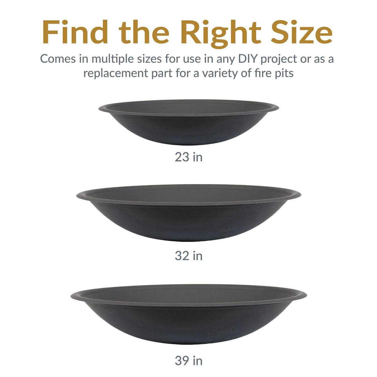 Decor Replacement Fire Pit Bowl, Black, 32-in H4E5 - product image 6