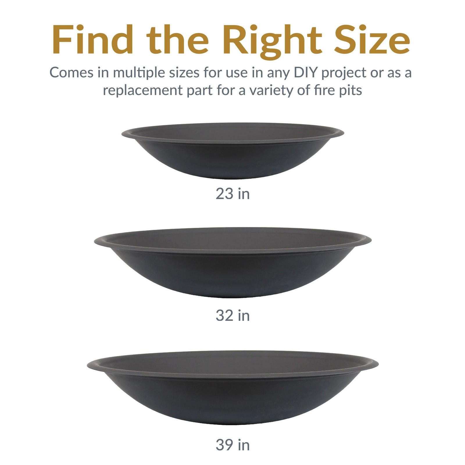 Decor Replacement Fire Pit Bowl, Black, 32-in H9H1 - product image 6
