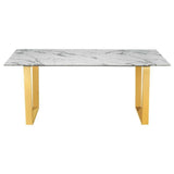 Me Home Rectangle Faux Marble Dining Table T9K9 - product image 1