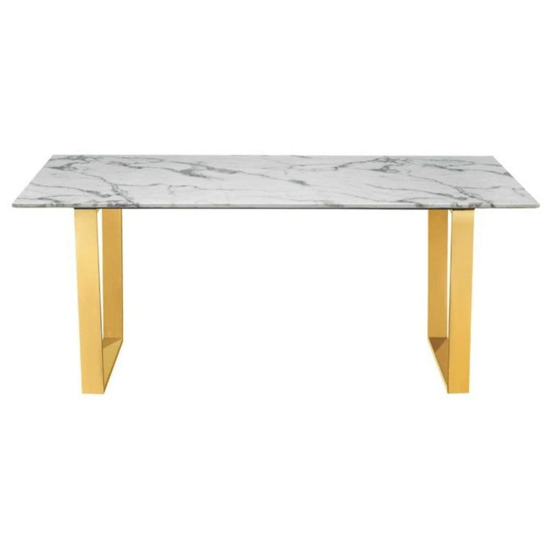 Me Home Rectangle Faux Marble Dining Table T9K9