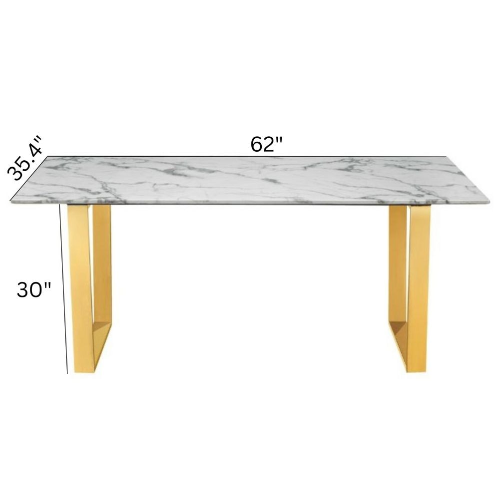 Me Home Rectangle Faux Marble Dining Table T9K9 - product image 7