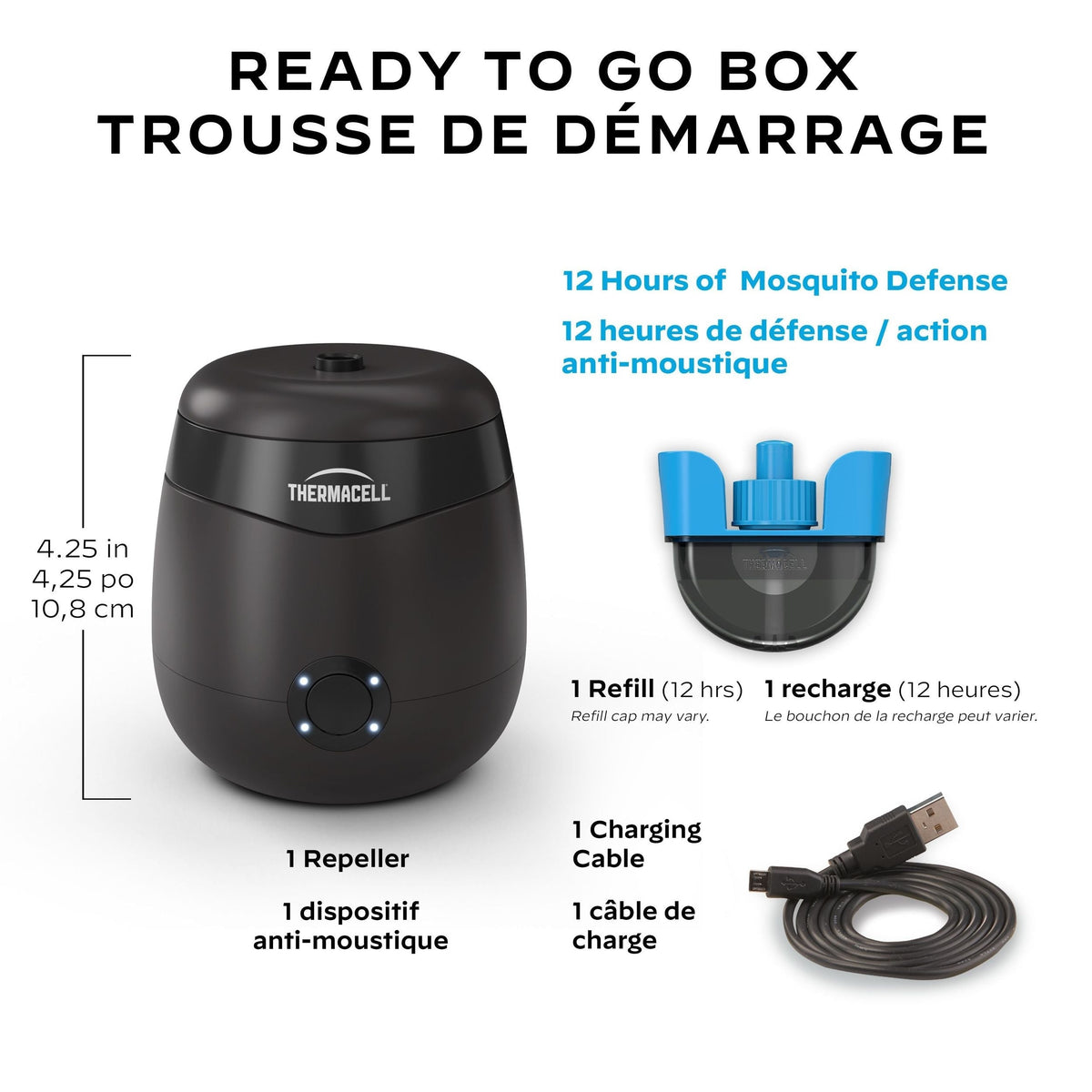 E-ZoneGuard Patio Rechargeable Mosquito Repeller with 12-Hr Refill and 5.5-Hr Battery, Charcoal L3V0 - product image 7