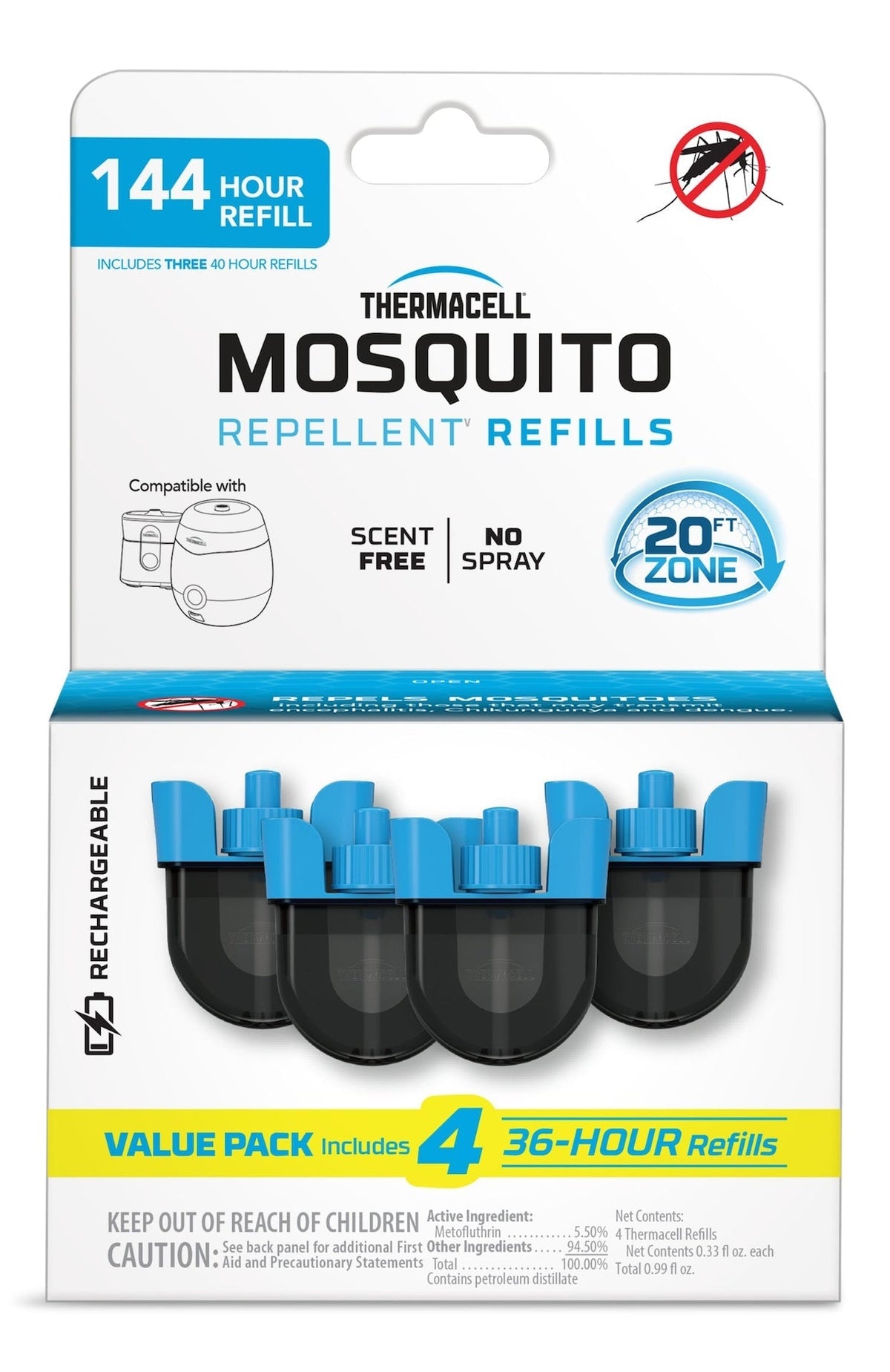 E-ZoneGuard Rechargeable Mosquito Repellent Refill 144-Hour Pack N3E7 - product image 3