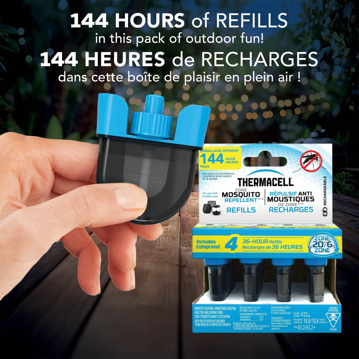 E-ZoneGuard Rechargeable Mosquito Repellent Refill 144-Hour Pack N3E7 - product image 6