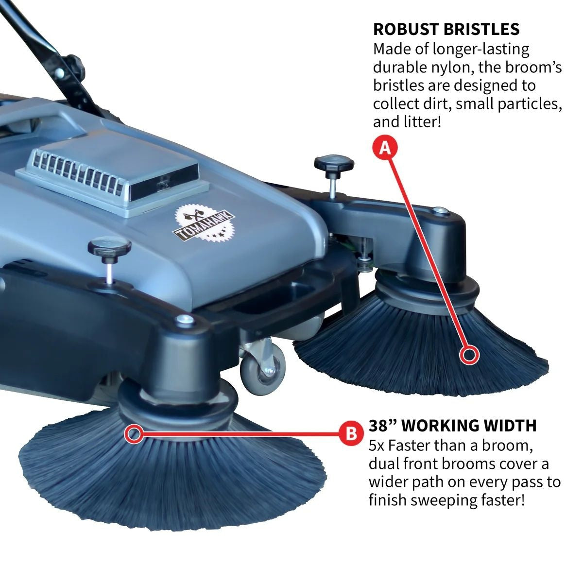 Commercial Push Sweeper & Hard Floor Cleaner, 38-in V0U8 - product image 5