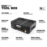 StackTech Top Portable Modular Plastic/Metal Tool Box with 4 Dividers and 4 Bins, IP65-Rated, Black G6P7 - product image 2