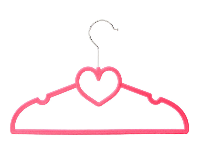 type A Kids' Non-Slip Slim Swivel Hanger with Heart, Pink, 10-pk X9N4