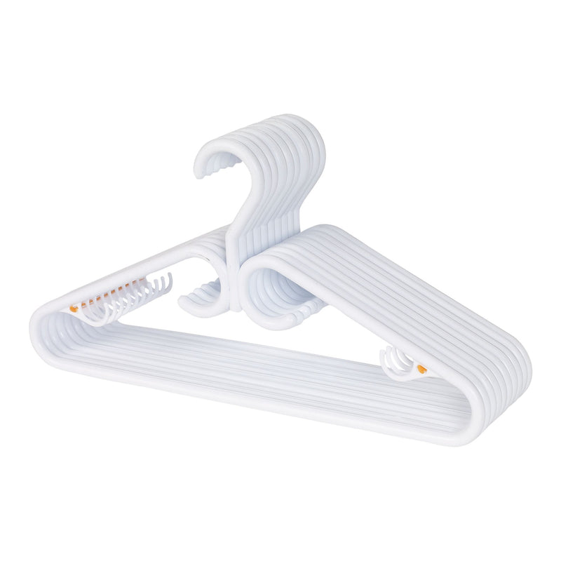 type A Plastic Hangers, Heavy-Duty, White 12-pk H1R4