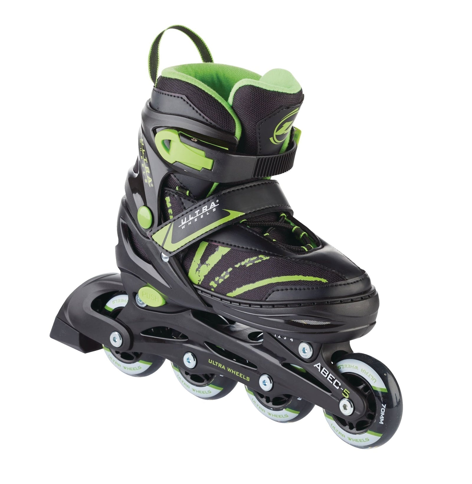 Wheels Adjustable Inline Skates, Green, Assorted Sizes I0A6 - product image 1
