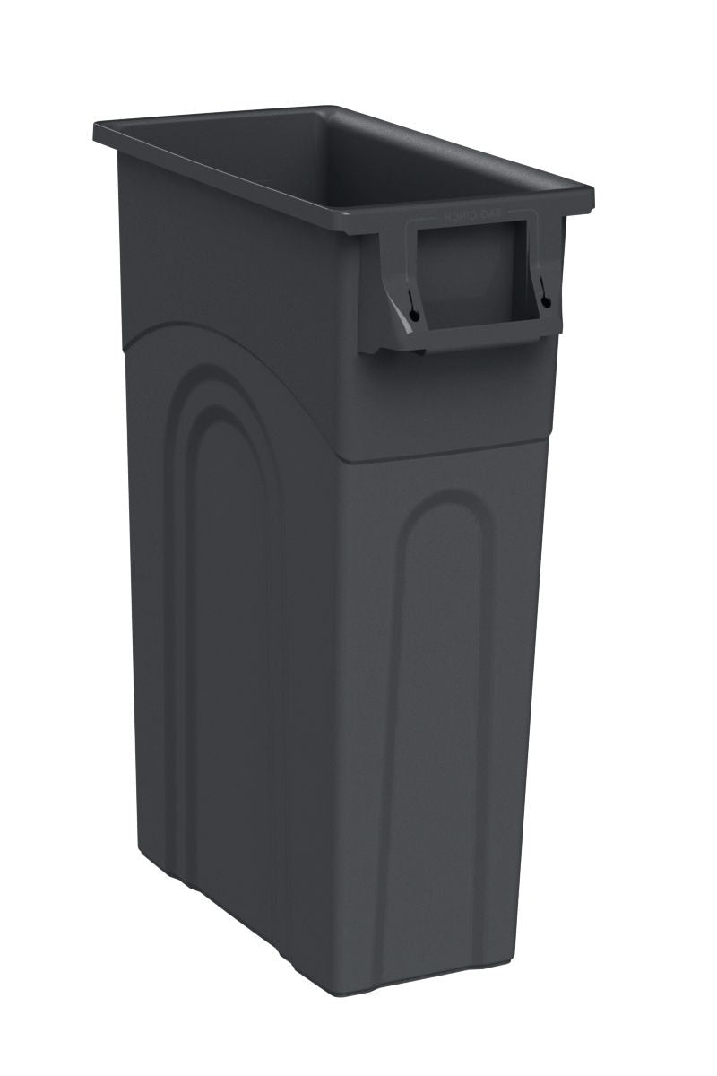Solutions Plastic Tall Slim Rectangular Garbage Can, Black, 87-L P8G6