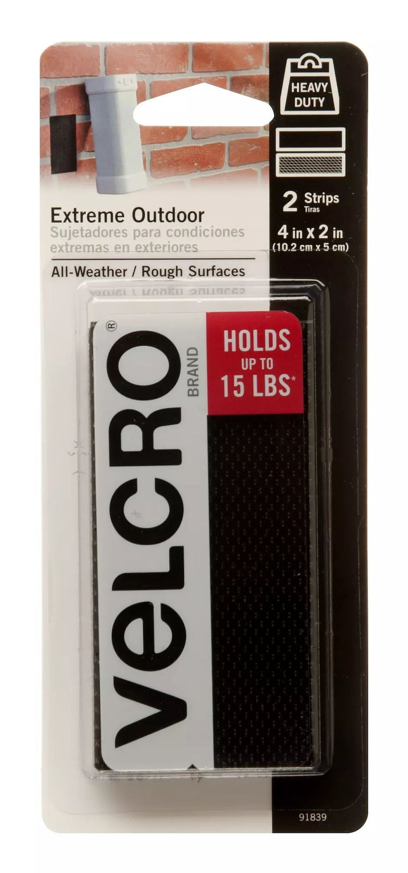 Industrial Strength Extreme Strips, Black, 4-in x 2-in V3X1