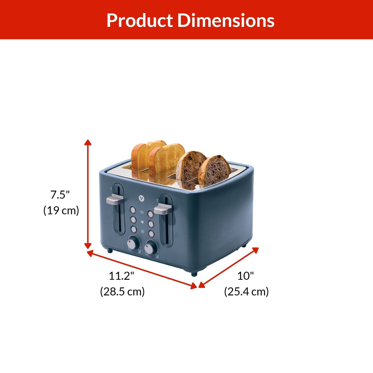 4-Slice Toaster with Extra-Wide Slots, Bluefin W6Z5 - product image 2