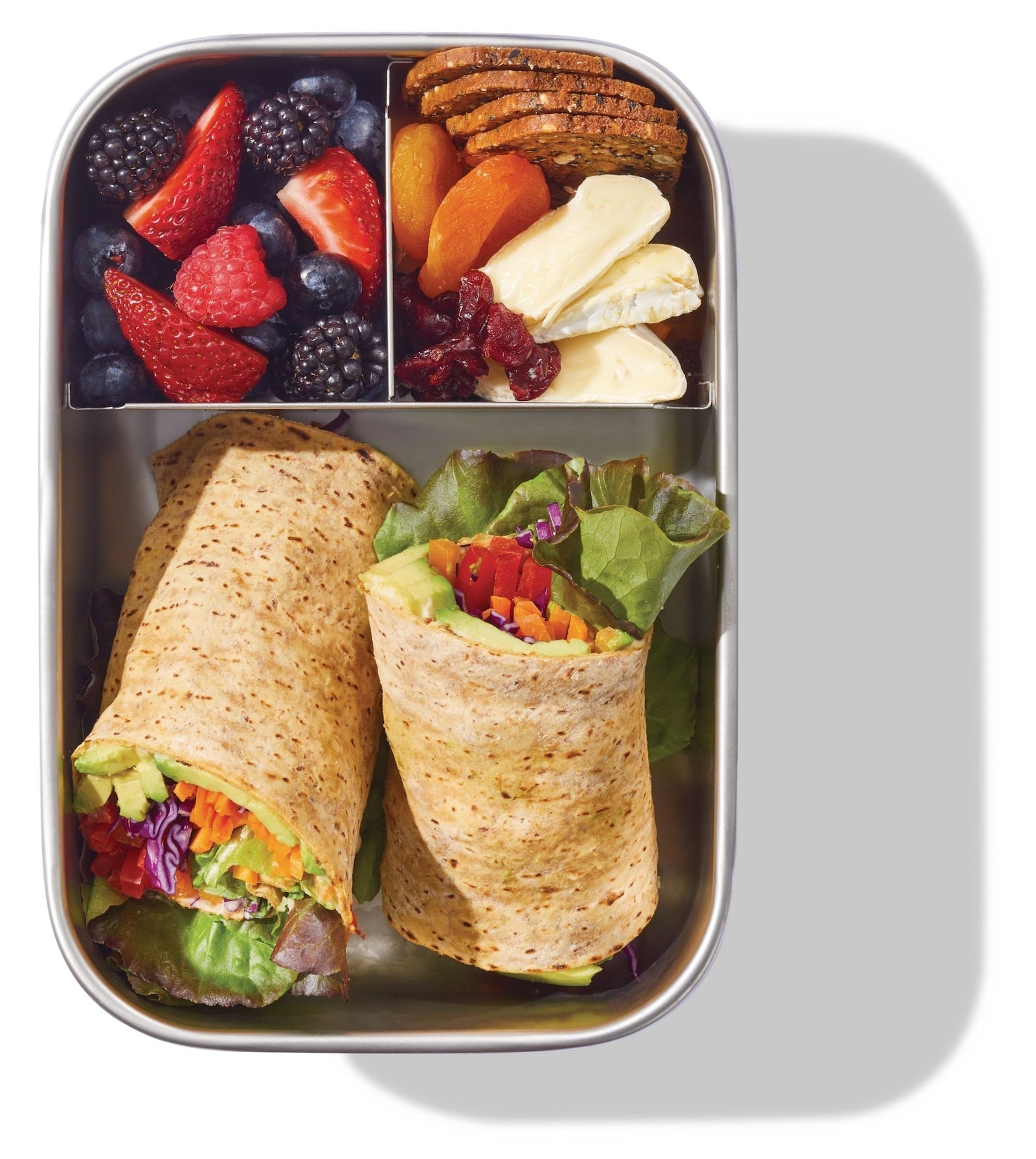 3-Compartment Stainless Bento Lunch Box Food Storage Container, Blue, 1.3-L I2G1 - product image 1