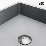 Alhambra Gothic Concreto Stone 15x15-in Deep Grey Bathroom Sink/Basin with Square Vessel Z3J3 - product image 4