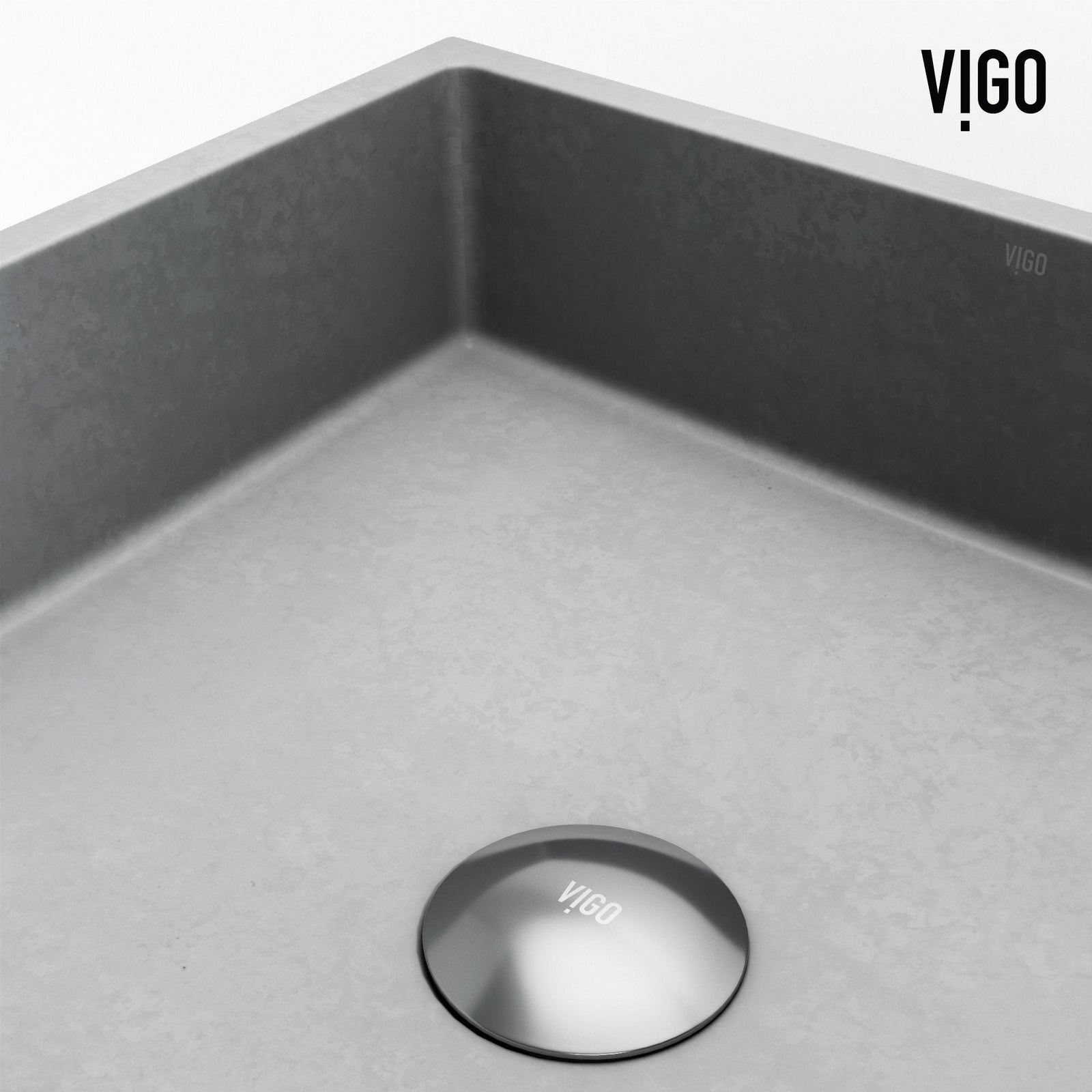 Alhambra Gothic Concreto Stone 15x15-in Deep Grey Bathroom Sink/Basin with Square Vessel Z3J3 - product image 4