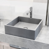 Alhambra Gothic Concreto Stone 15x15-in Deep Grey Bathroom Sink/Basin with Square Vessel Y1V6 - product image 6