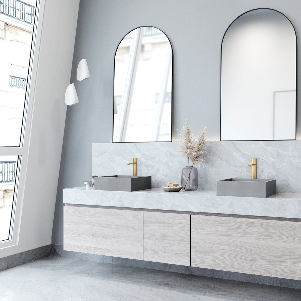Alhambra Gothic Concreto Stone 15x15-in Deep Grey Bathroom Sink/Basin with Square Vessel Z3J3 - product image 8
